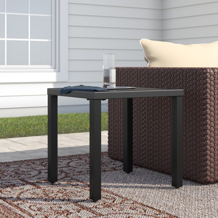 Lark Manor Alyah Square Stainless Steel Outdoor Side Table Reviews Wayfair